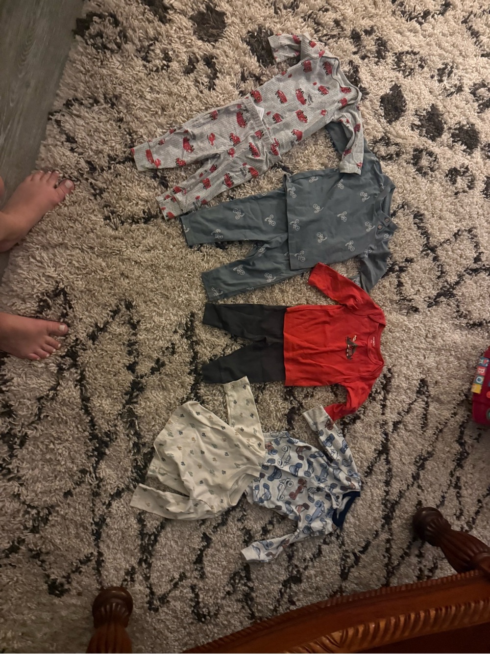 Mixed Baby Boys Pajama Lot - Gray, Red, Blue, White